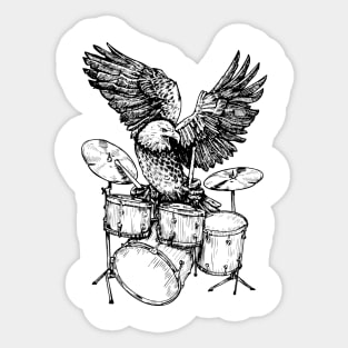 SEEMBO Eagle Playing Drums Musician Drummer Drumming Band Sticker